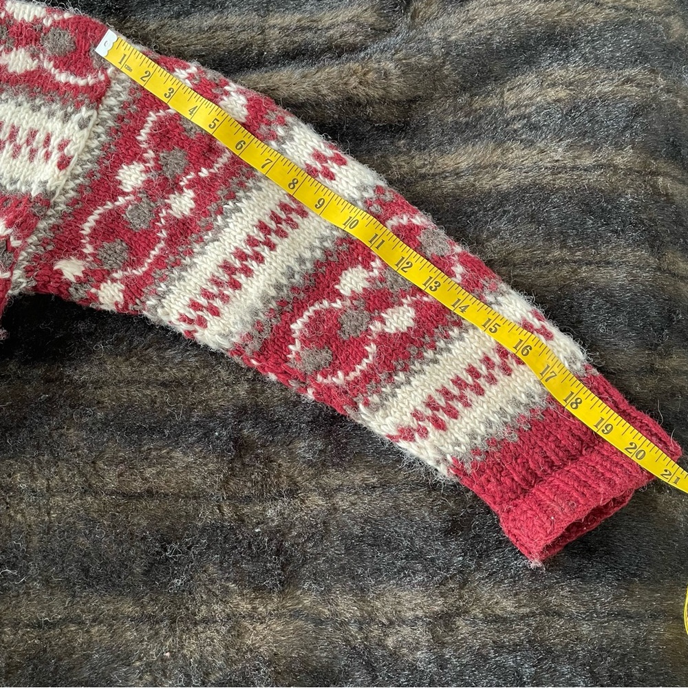 Nepal Womens Handmade 100% Wool Sweater Sz. M - Picture 6 of 6
